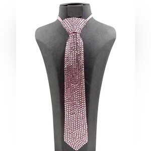 Pink Rhinestone Neck Tie Statement Necklace